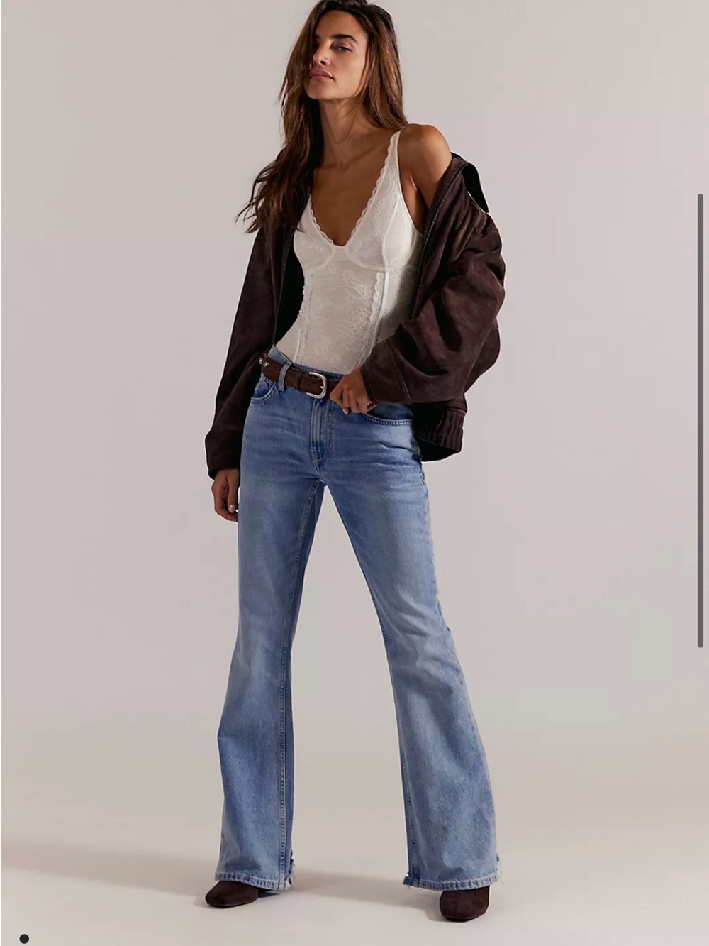 Free people west coast relaxed flare High-Rise Light Blue Flare Jeans - Women
